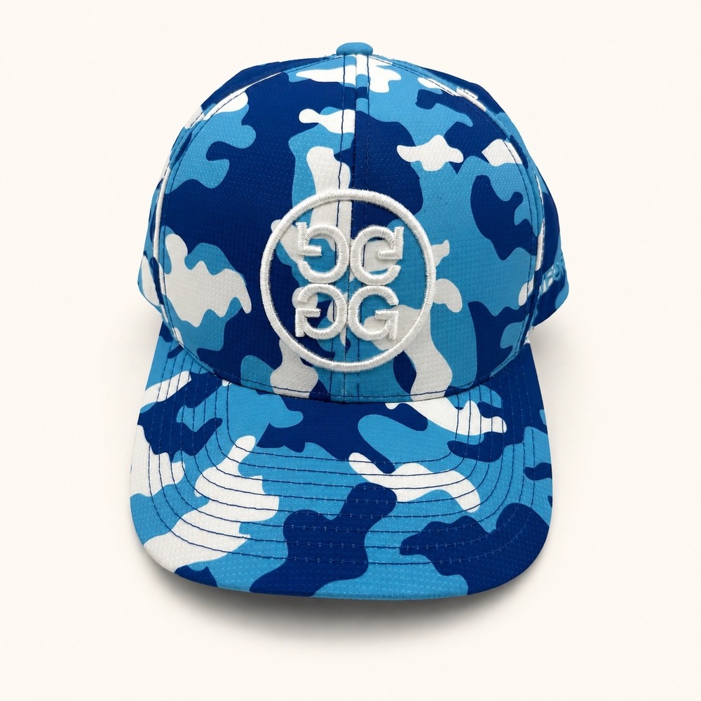 NEW G/FORE Mens Circle Gs Snapback Hat Blue Camo Golf Cap Preppy Quiet Luxury